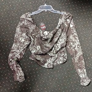 Elegant Brown Patterned Blouse